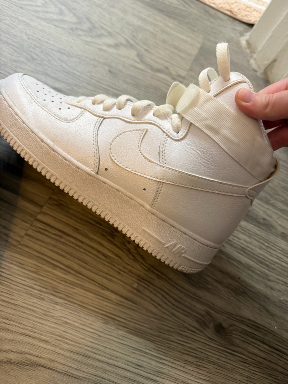 Nike Women's All-White High Top Leather Sneakers
